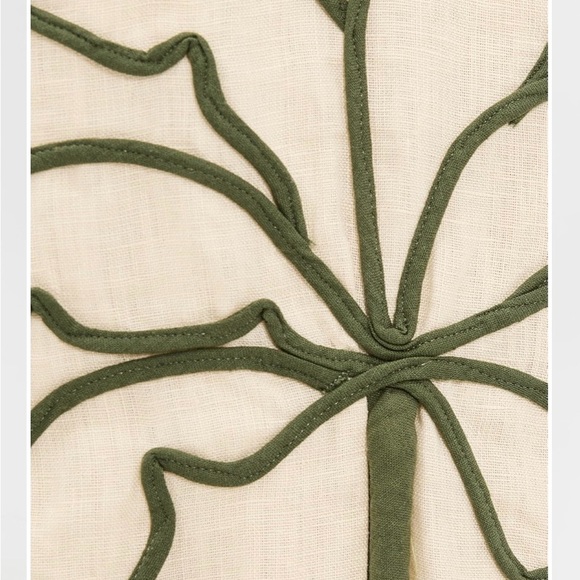 Farm Rio Sand Coconut Mini Halter Dress with Green Palm Design - Picture 4 of 10